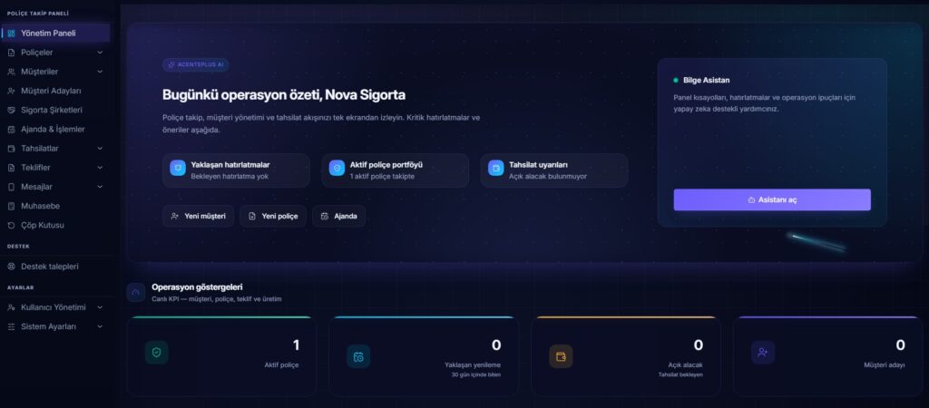 yeni dashboard