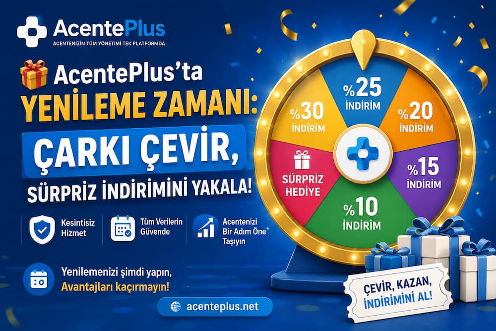 AcentePlus Çarkı Çevir indirim kuponu şansı