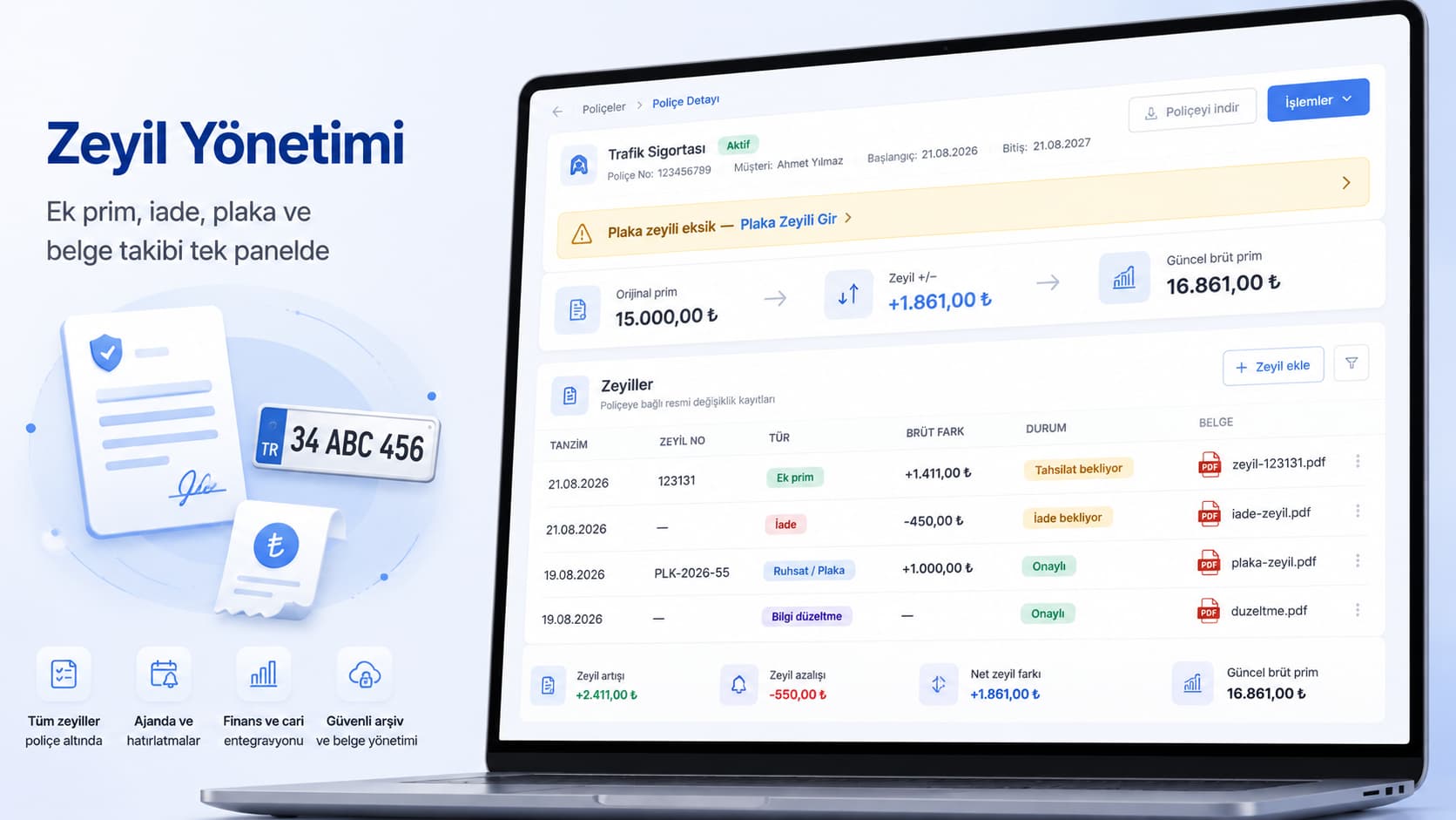 zeyil yonetimi takibi